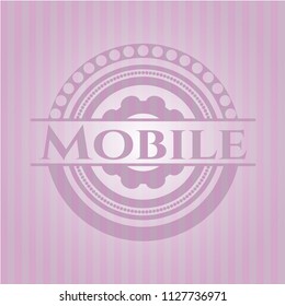 Mobile realistic pink emblem