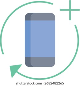 Diseño de icono plano de reinicio móvil