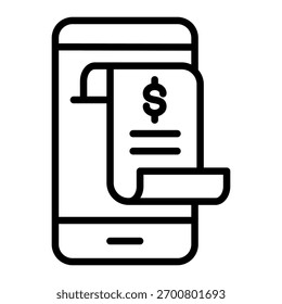Elemento del icono del Comprobante móvil para el diseño