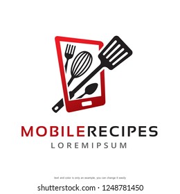 Mobile Recipes Logo Template Design Vector, Emblem, Concept Design, Creative Symbol, Icon