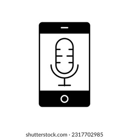 Mobile Recorder  Glyph Vector Icon that can easily edit or modify 


