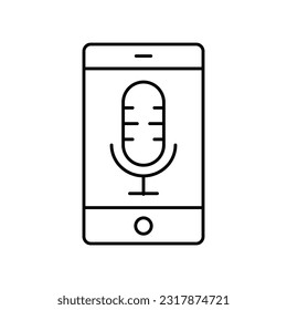 Mobile Recorder  Outline Vector Icon that can easily edit or modify 

