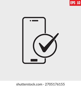 Ícone de registro móvel, símbolo Plano. O pictograma é isolado sobre um fundo branco. Projetado para interfaces de software e Web.
