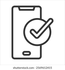 Mobile Register Outline Icon Vector Illustration