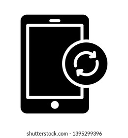 mobile reload vector glyph flat icon