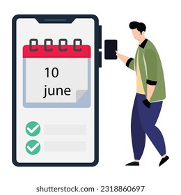 Mobile reminder phone reminder user interface illustration
