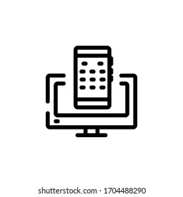 mobile, remote, application, control and smart television icon. Perfect for application, web, logo, background, game and presentation template. single icon design line style