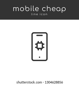 Mobile repair cheap icon vector