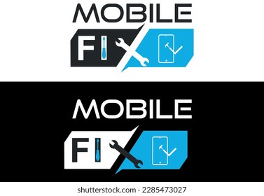 Diseño de logotipos de reparación móvil y reparación de teléfonos móviles y diseño de logotipo de reparación de teléfonos móviles