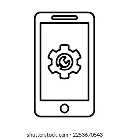 Mobile Repair Icon In Line Style