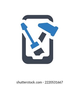Mobile repair icon (Vector illustration)