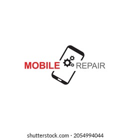 Plantilla de diseño del logotipo de reparación móvil. Diseño de vectores.