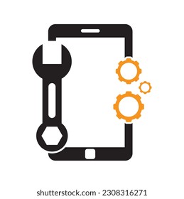 Mobile Repair Logo Design Template. Phone service logo illustration.