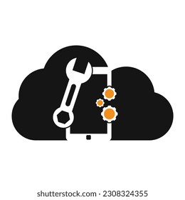 Mobile Repair Logo Design Template. Phone service logo illustration.