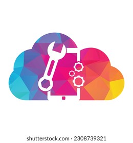 Mobile Repair Logo Design Template. Phone service logo illustration.