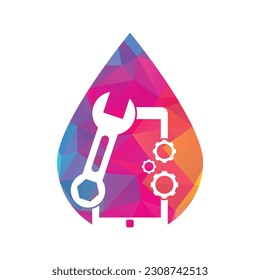 Mobile Repair Logo Design Template. Phone service logo illustration.