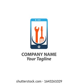 Mobile Repair Logo Design Template,wrench and gear icon smartphone repair symbol vector logo template design