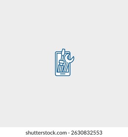 Mobile repair logo icon flat vector design