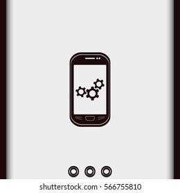 Mobile repair, phone, gear, fix logo.
