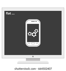 Mobile repair, phone, gear, fix logo.