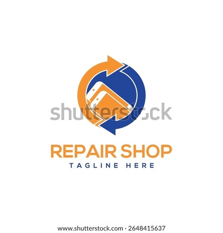mobile repair shop logo design modern minimal concept mobile business solution gadget
