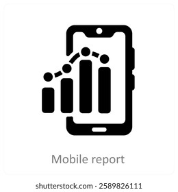 Mobile Report and analysis icon concept