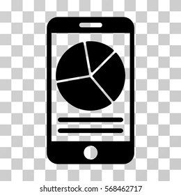 Mobile Report icon. Vector illustration style is flat iconic symbol, black color, transparent background. Designed for web and software interfaces.
