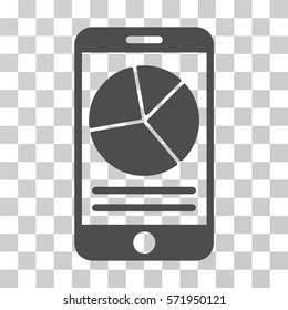 Mobile Report icon. Vector illustration style is flat iconic symbol, gray color, transparent background. Designed for web and software interfaces.