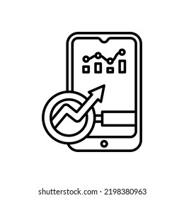Mobile Research icon in vector. Logotype