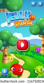 Mobile Reskin - Match 3 Splash Screen Concept / Jelly Game Asset With GUI