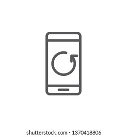 Mobile, restore vector icon. Element of phone for mobile concept and web apps illustration. Thin line icon for website design and development. Vector icon