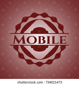 Mobile retro red emblem
