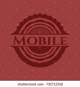 Mobile retro red emblem