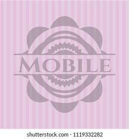 Mobile retro style pink emblem