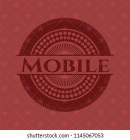 Mobile retro style red emblem