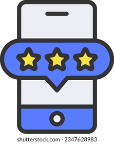 Mobile Review Icon image. Suitable for mobile application.