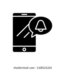 Mobile ringtone black icon concept. Mobile ringtone flat  vector symbol, sign, illustration.
