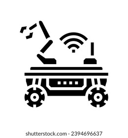 mobile Roboter autonome Lieferung Glyphsymbol Vektorgrafik. mobiler Roboter autonomer Lieferzeichen. einzelne Symbolillustration