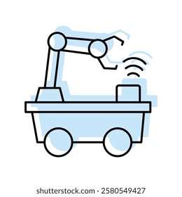 Mobile Robot color shadow thinline icon, editable vector icon, pixel perfect, illustrator ai file 