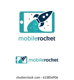 Mobile Rocket Logo Template Design