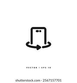 Mobile Rotate Icon. Editable Stroke