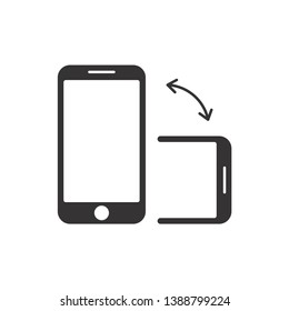 Mobile rotate vector icon, phone rotation symbol. Modern, simple flat vector illustration for web site or mobile app