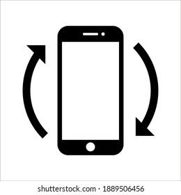 Mobile rotate vector icon, phone rotation symbol. vector illustration for web site or mobile app on white background. color editable