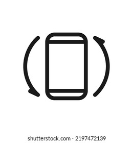 Mobile rotate vector icon, phone rotation symbol. vector illustration for web site or mobile app on white background. color editable