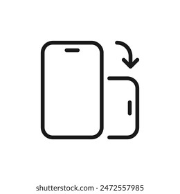 Mobile rotation icon, device rotate symbol