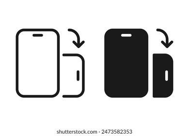 Icono de rotación móvil, símbolo de rotación de dispositivo