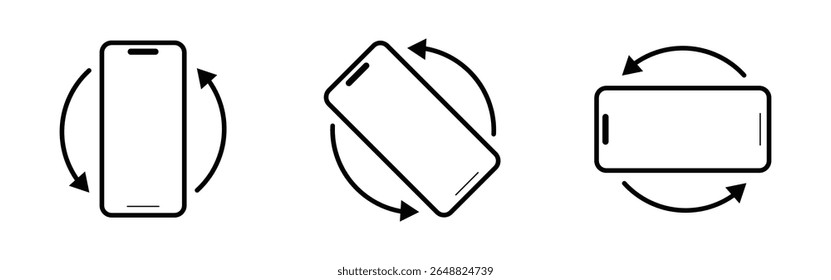 mobile rotation icon set. device rotate symbol for apps and website vector