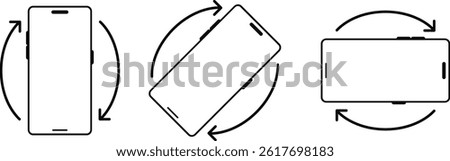 mobile rotation icon set. Device rotate symbol collection. Rotate smartphone icons. Turn your phone
