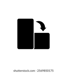 mobile rotation icon, simple flat style, symbol vector illustration sign logo template pictogram, for ui or ux isolated on white for mobile app, editable	