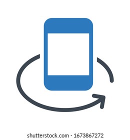 Farbsymbol der mobilen Rotation Vektorillustration 